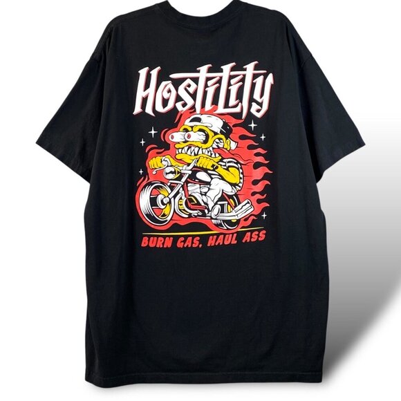 Hostility Graphic T-Shirt Mens 2XL Black Burn Gas, Hall A$$ Short Sleeve Tee - Picture 1 of 9